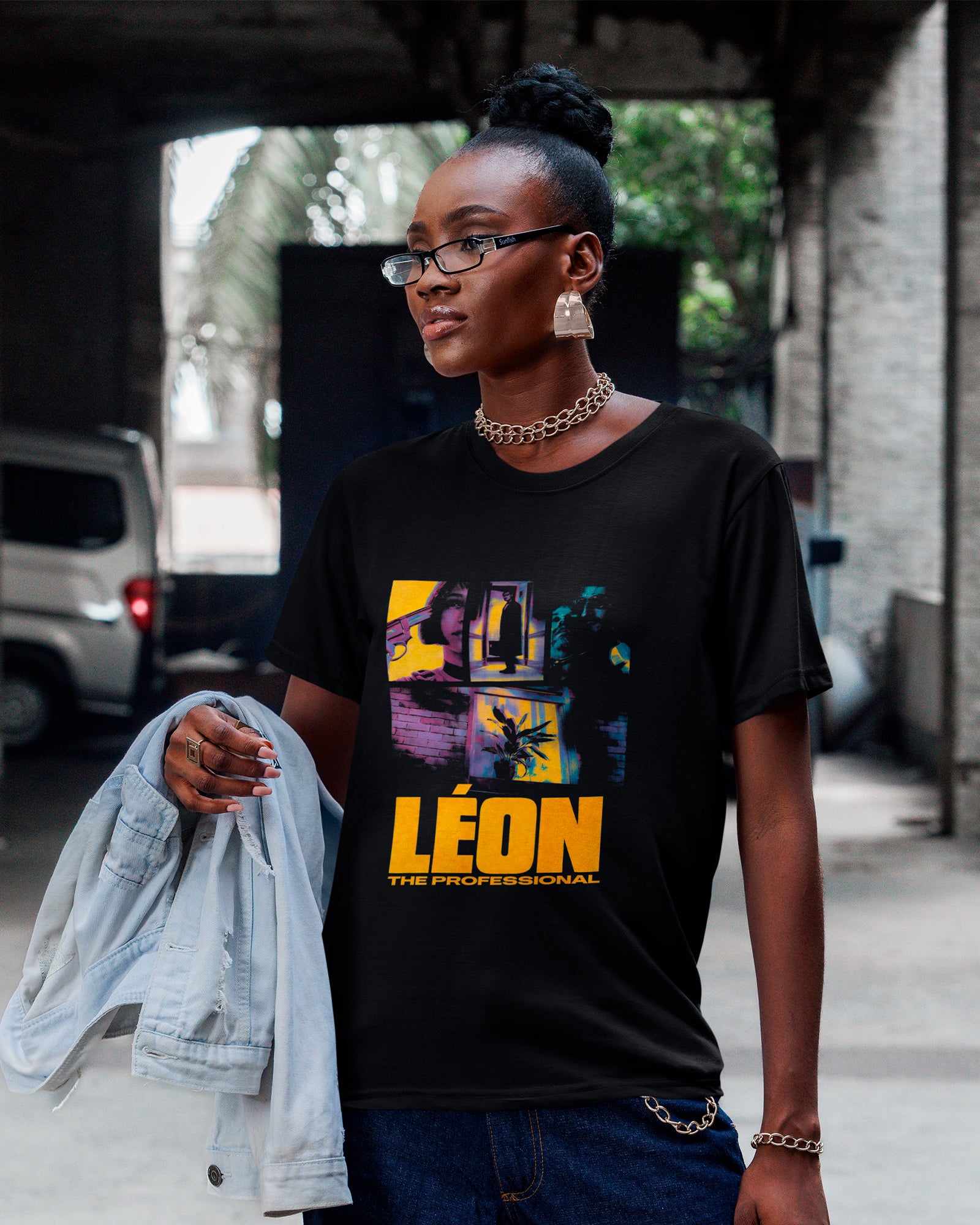 Camisa Preta Leon The Professional Estampa Filme Cult Clássico - Image 2