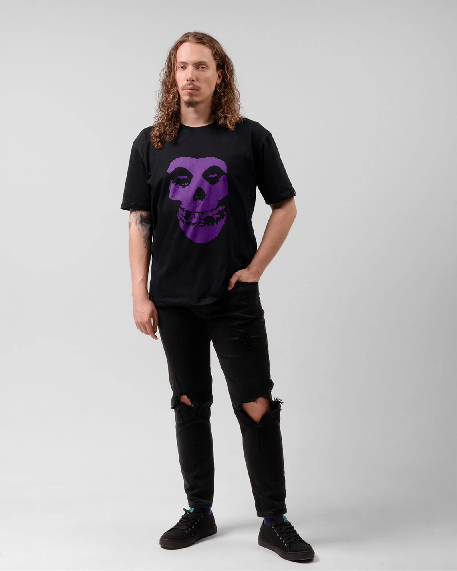 Camiseta Alternativa Misfits Skull Roxo - Image 5