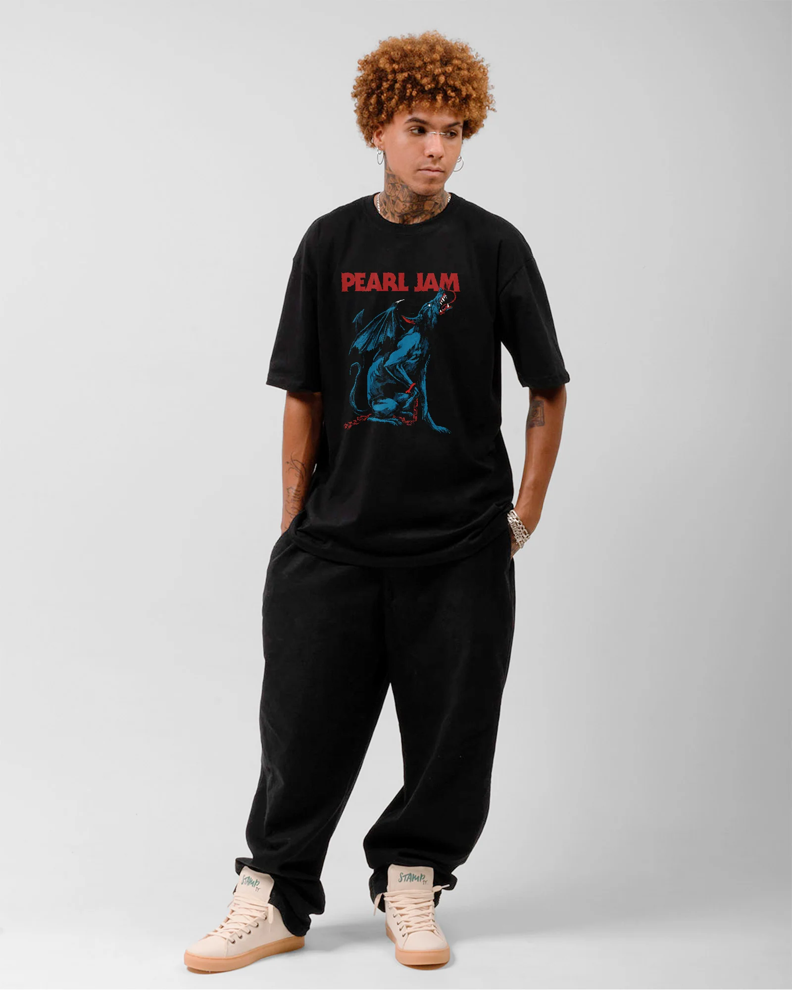 Camiseta Alternativa Pearl Jam Estampa Lobo - Image 3