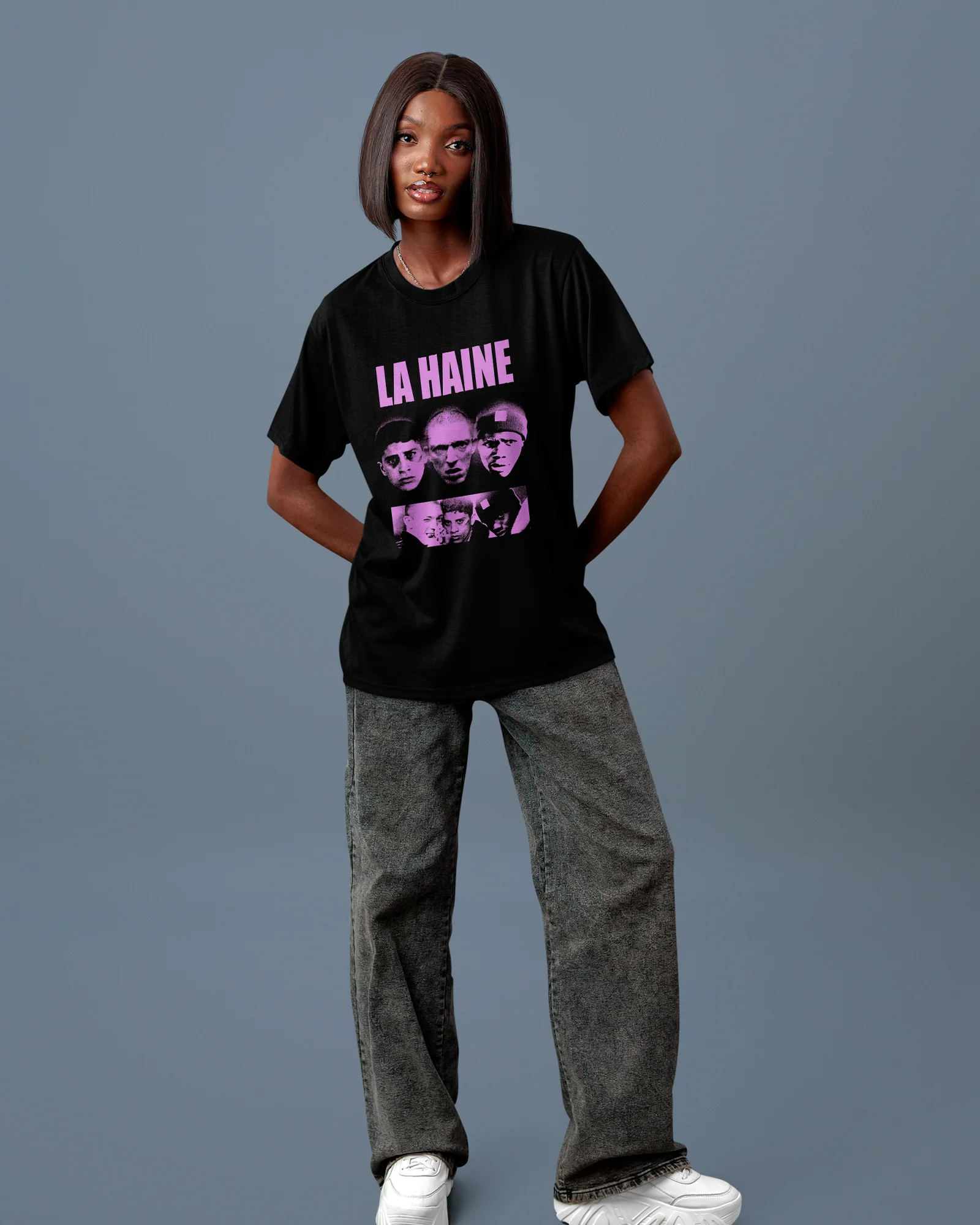 Camiseta La Haine Integrantes Roxo Estilo Urbano Unissex - Image 3
