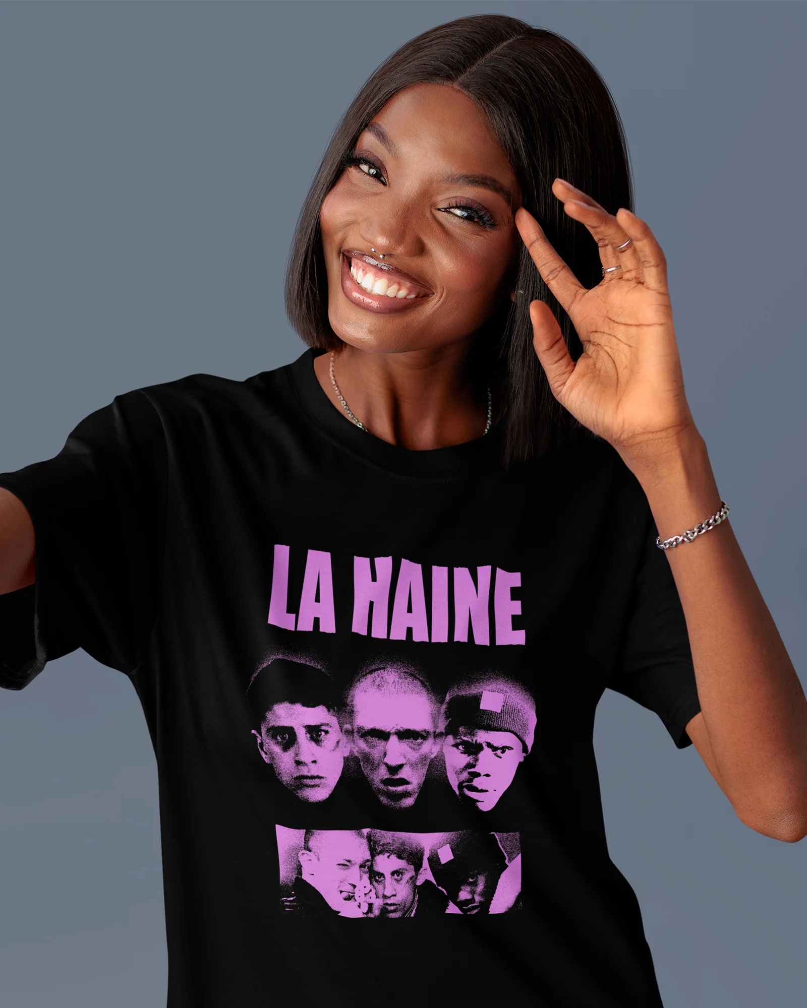 Camiseta La Haine Integrantes Roxo Estilo Urbano Unissex - Image 4