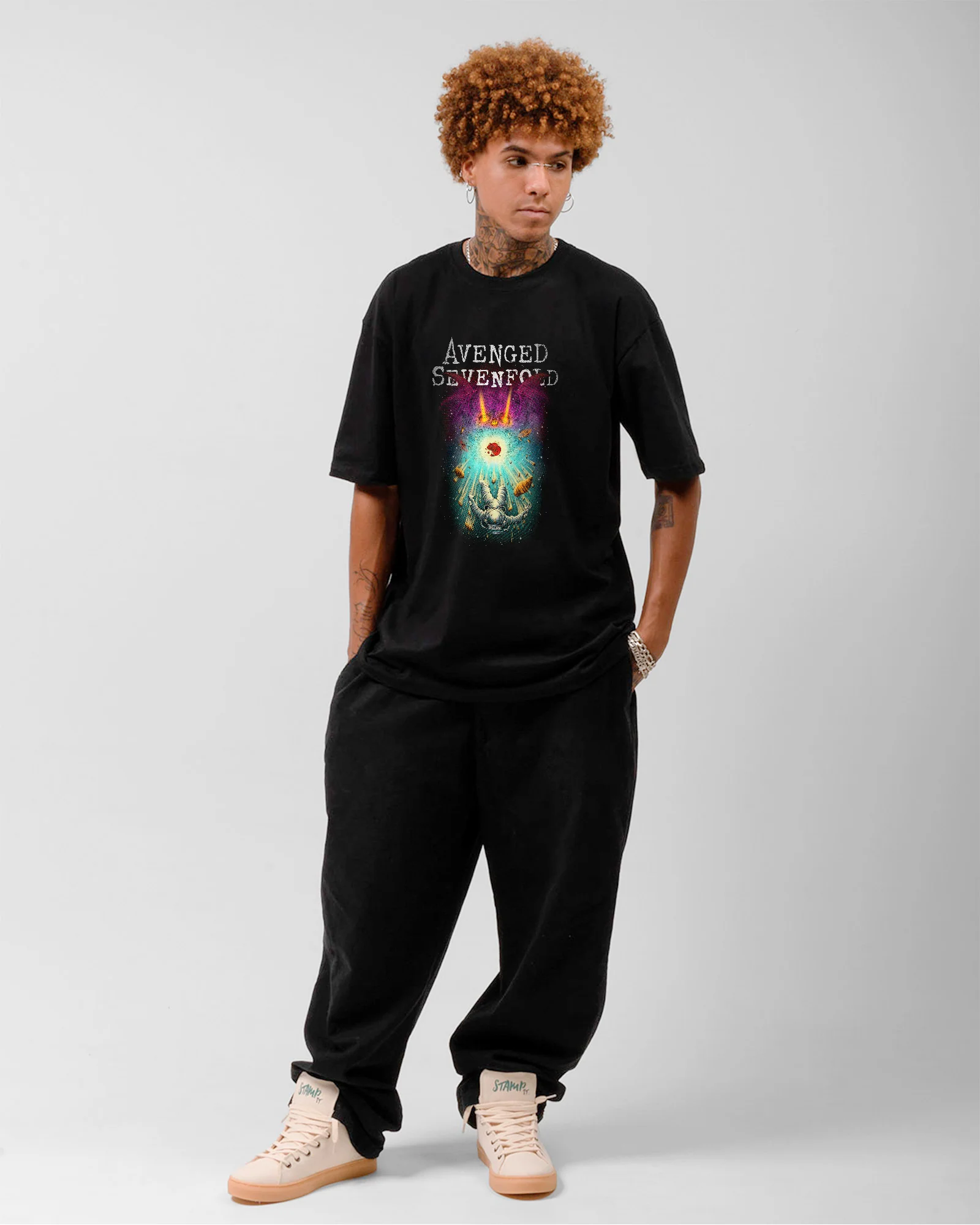 Camiseta Preta Avenged Sevenfold Space - Image 3