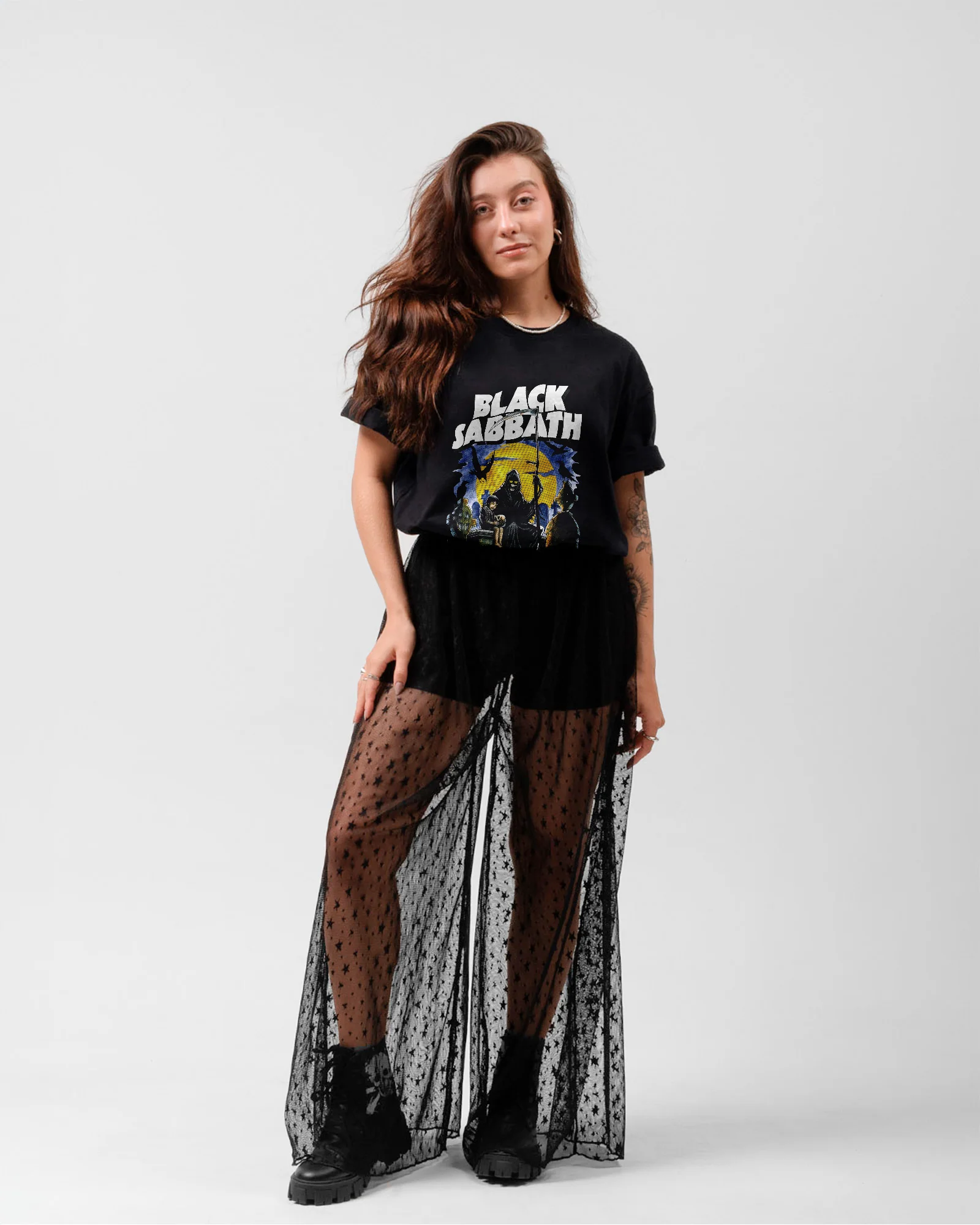 Camiseta Preta Black Sabbath Born in Graveyard - Image 4