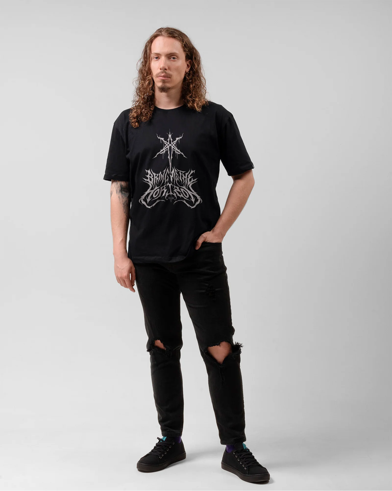 Camiseta Preta Bring Me The Horizon Estampa Pentagrama - Image 5