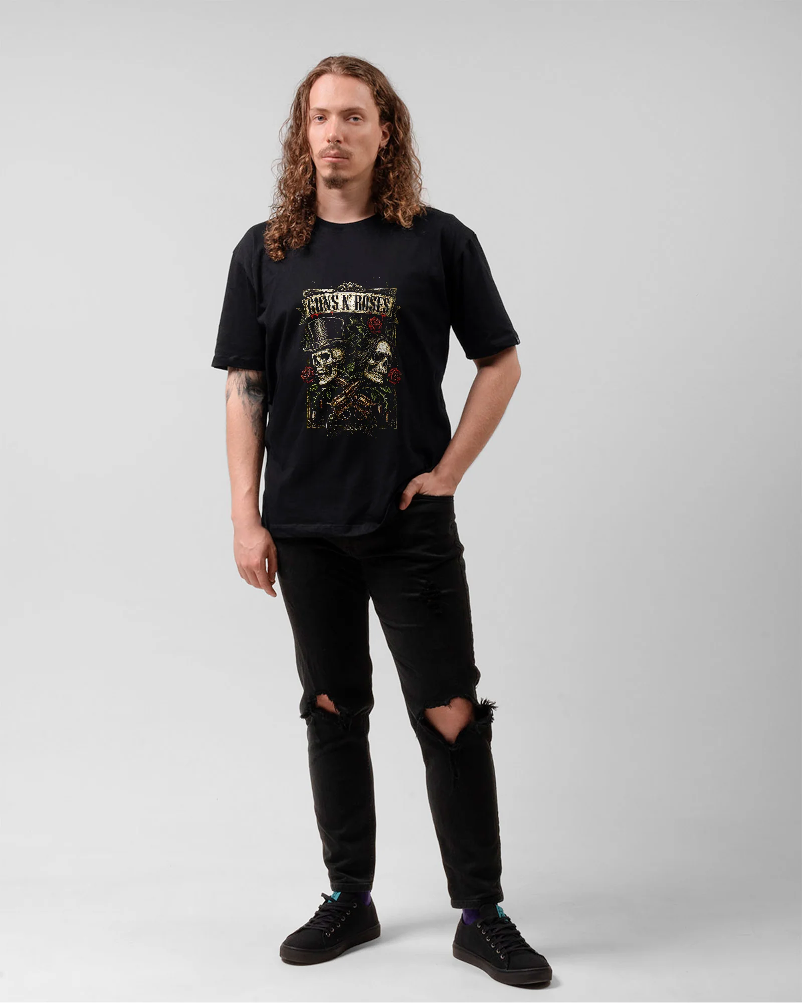 Camiseta Preta Guns N’ Roses Caveira - Image 5