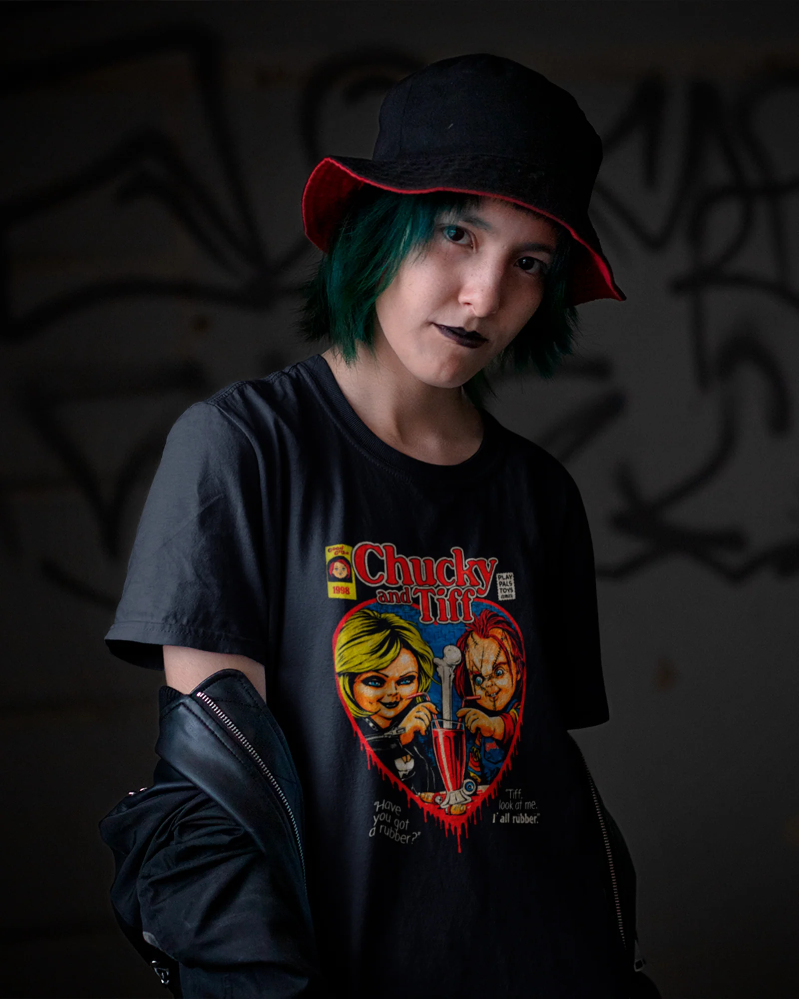 Camiseta Preta Heartbreak Chucky Tiffany Horror Love Unissex - Image 2