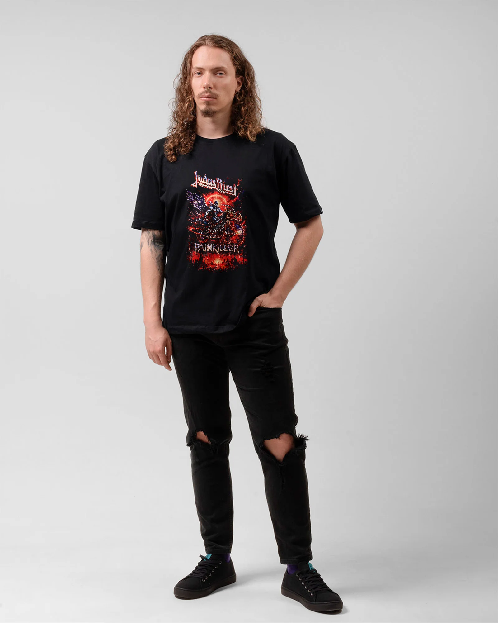 Camiseta Preta Judas Priest Painkiller - Image 5