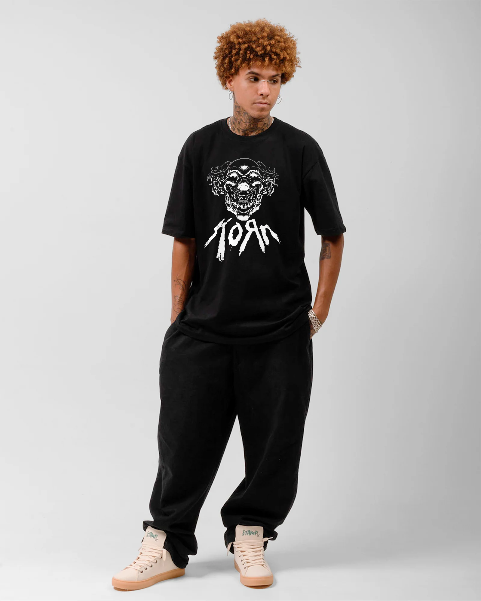 Camiseta Preta Korn Palhaço Estampa - Image 3