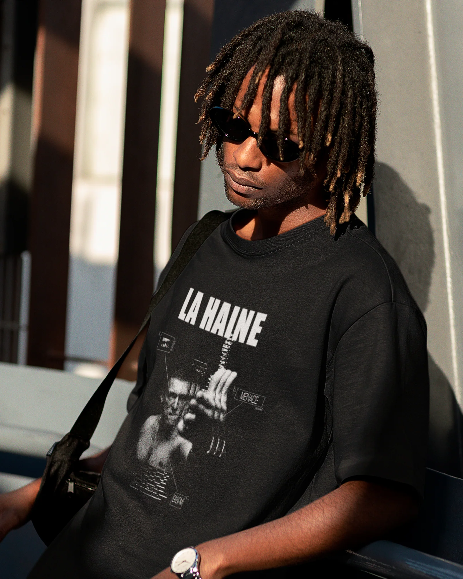 Camiseta Preta La Haine Estampa Preto e Branco Estilo Cult Unissex - Image 4