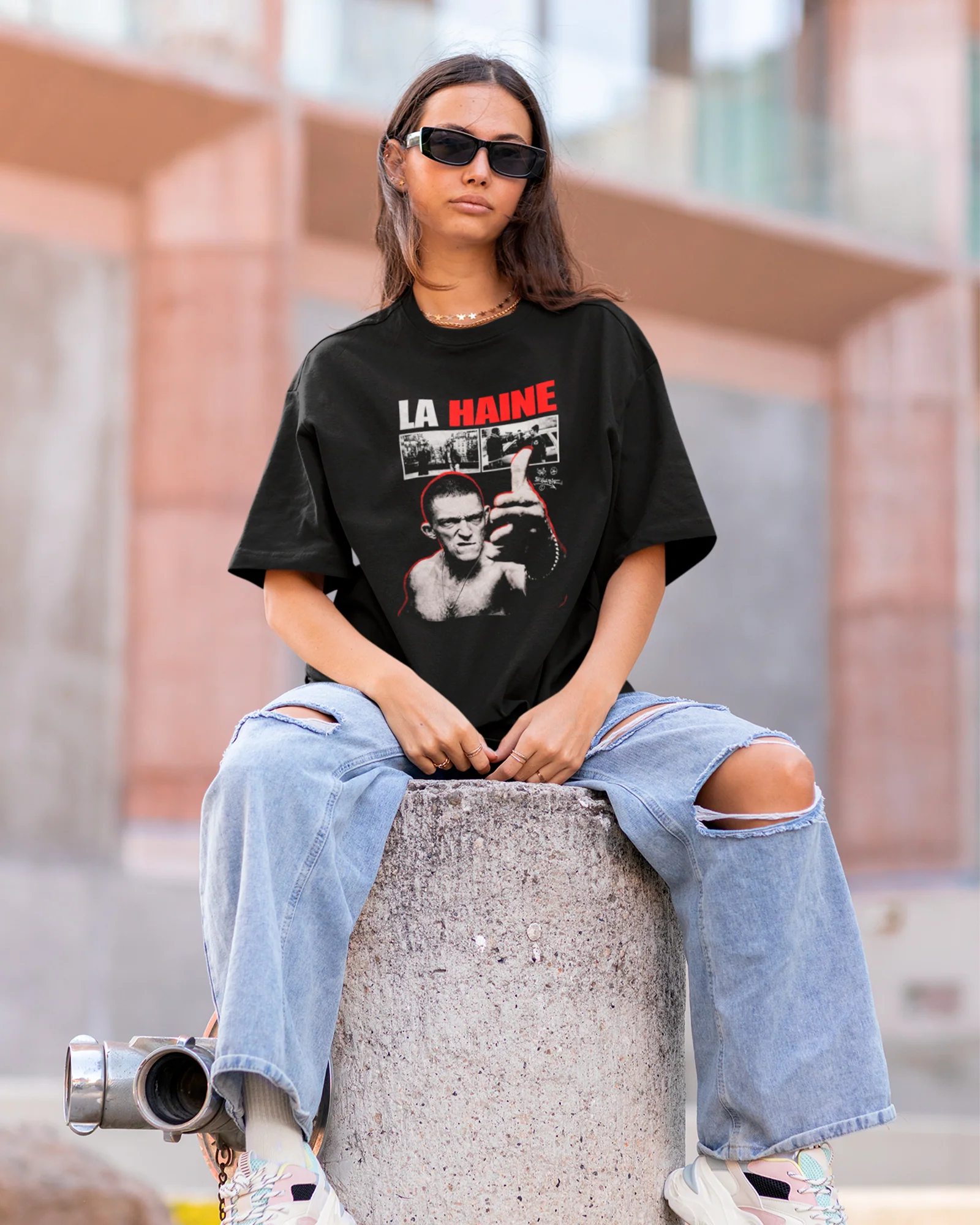 Camiseta Preta La Haine Vinz Integrante Visual Clássico Unissex - Image 3