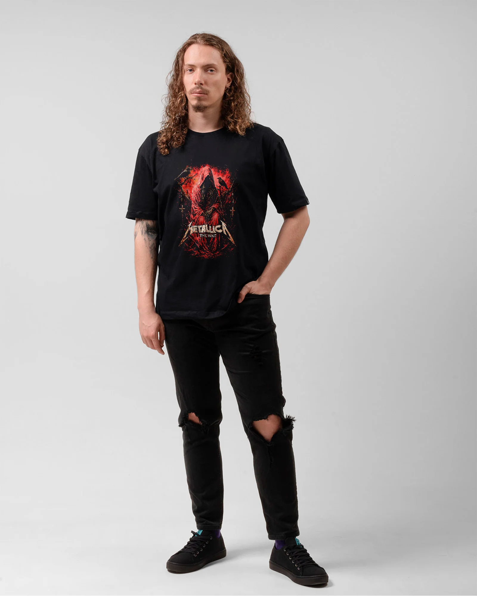 Camiseta Preta Metallica The Wait - Image 5