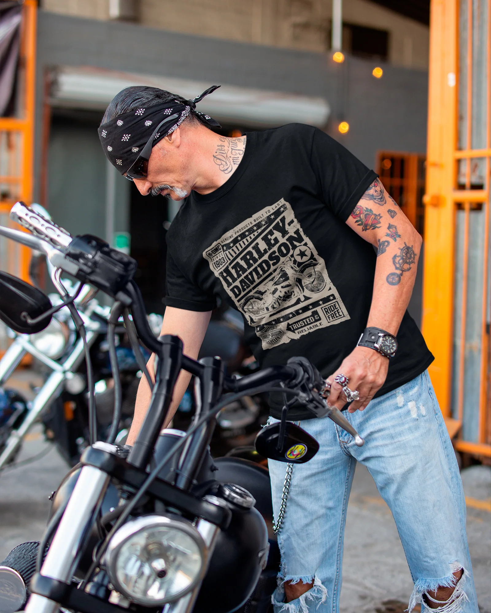 Camiseta Preta Moto Banner Motorcycles Estilo Biker - Image 2