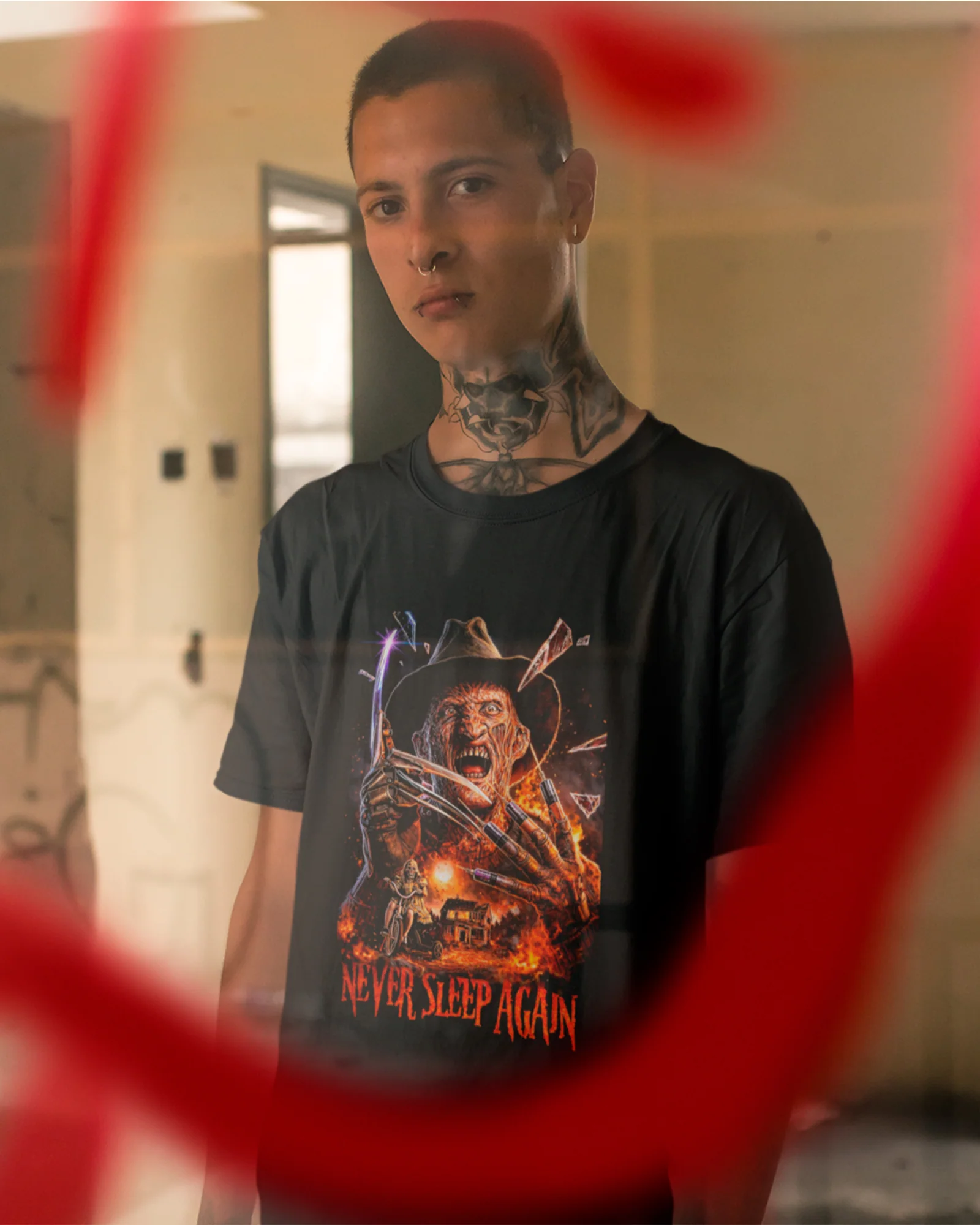 Camiseta Preta Never Sleep Again Nightmare Horror Unissex - Image 4
