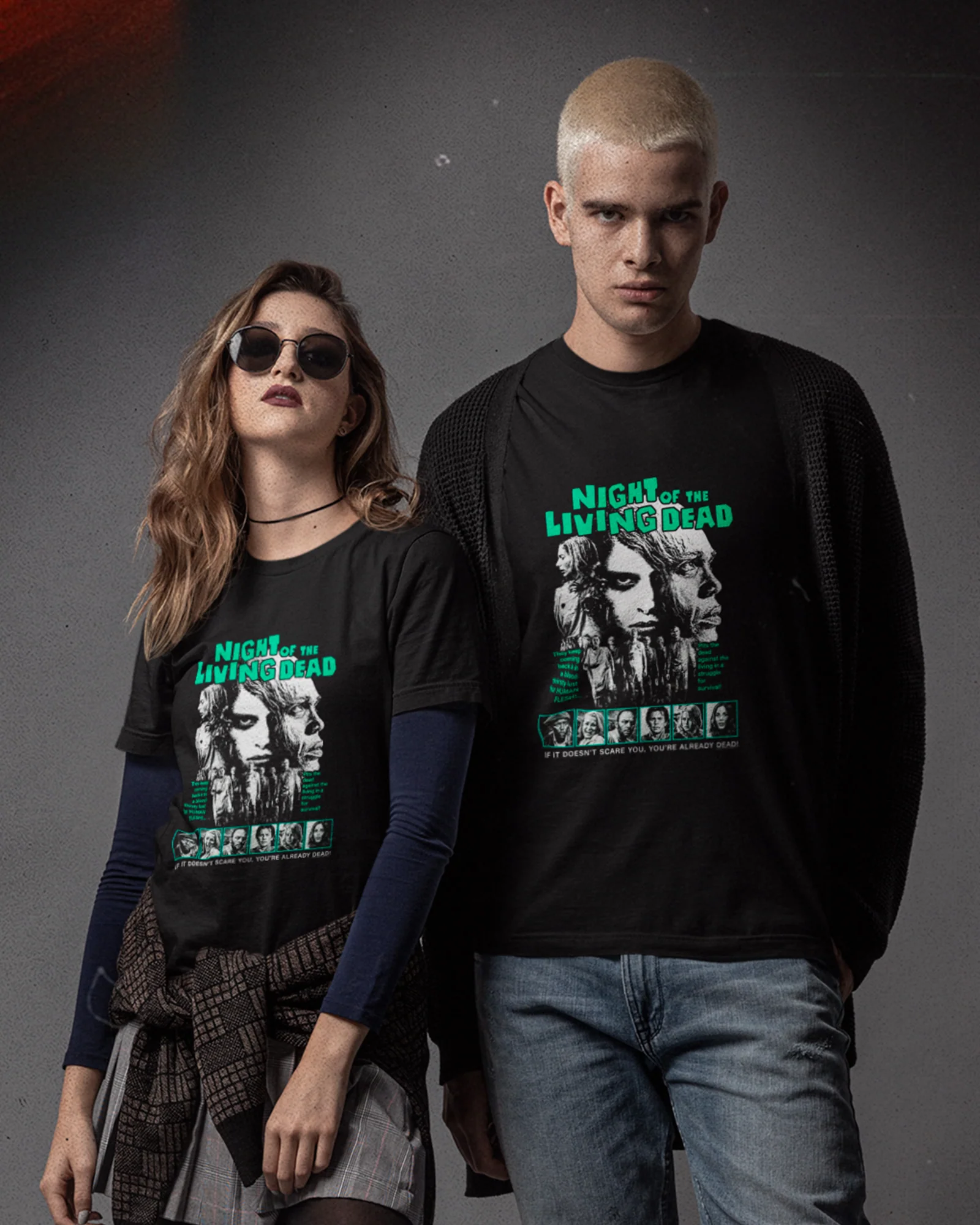 Camiseta Preta Night of the Living Dead Zumbis Unissex - Image 2