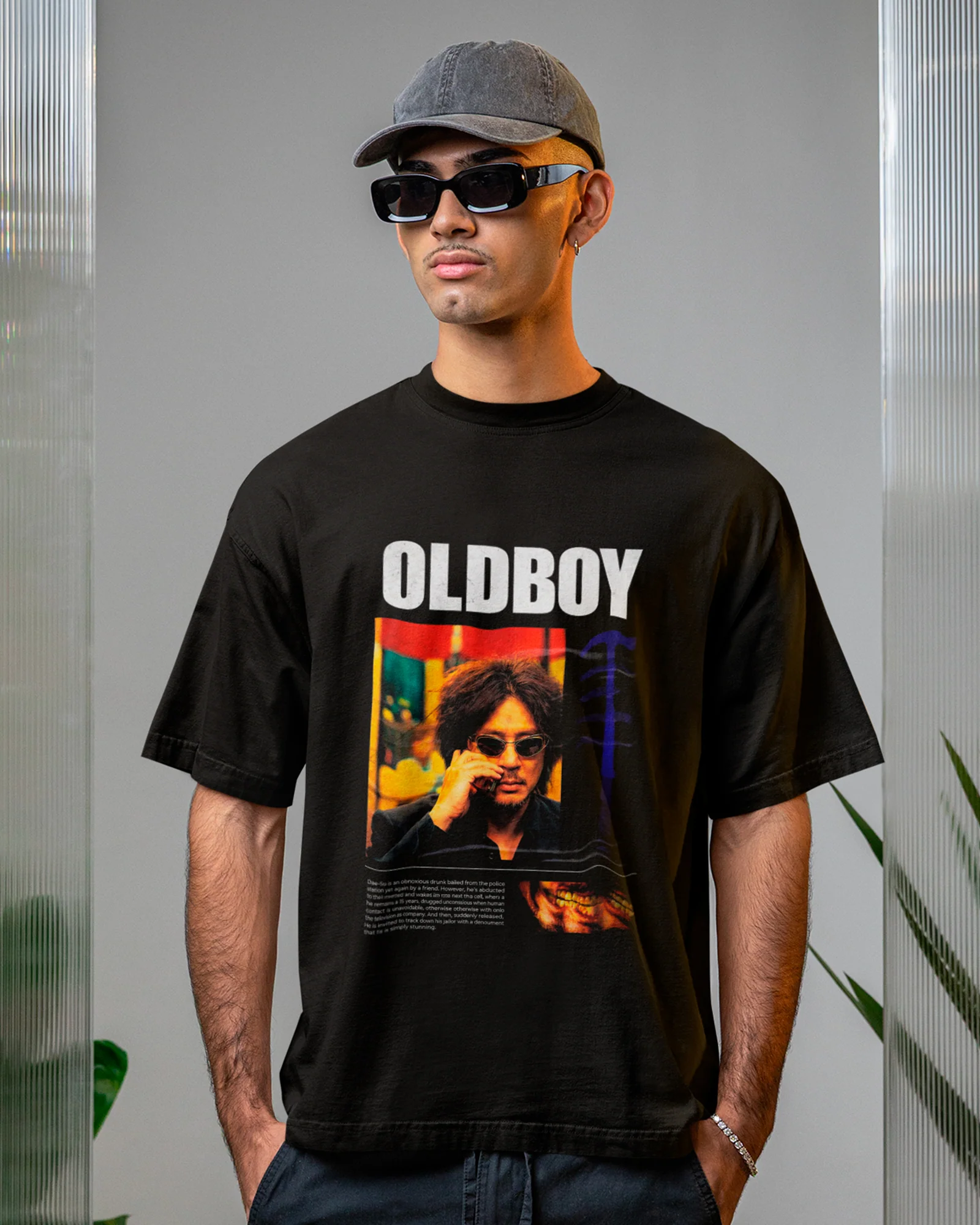Camiseta Preta Oldboy Martelo Oh Dae-su Estilo Vingança Cult Unissex - Image 2