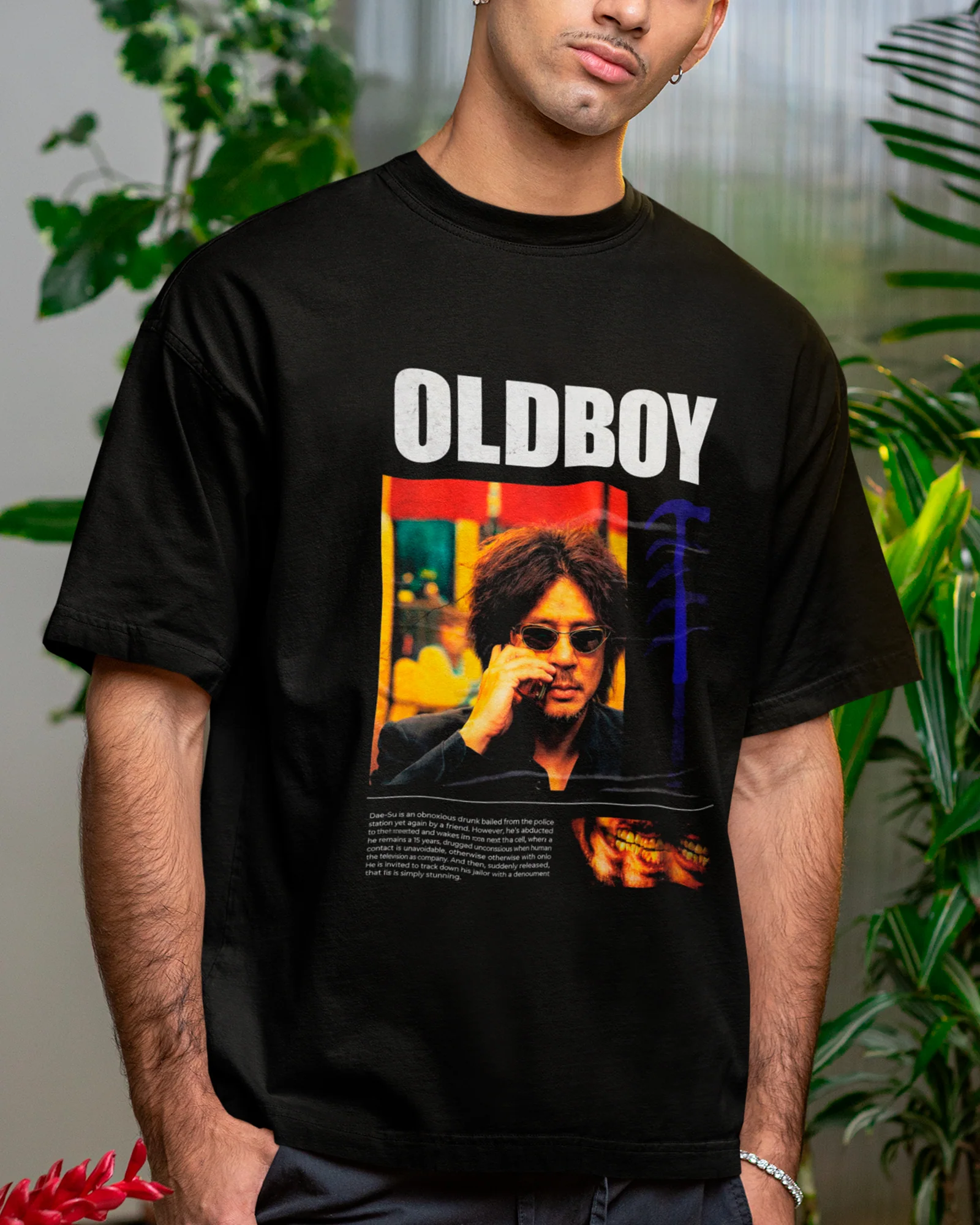 Camiseta Preta Oldboy Martelo Oh Dae-su Estilo Vingança Cult Unissex - Image 4