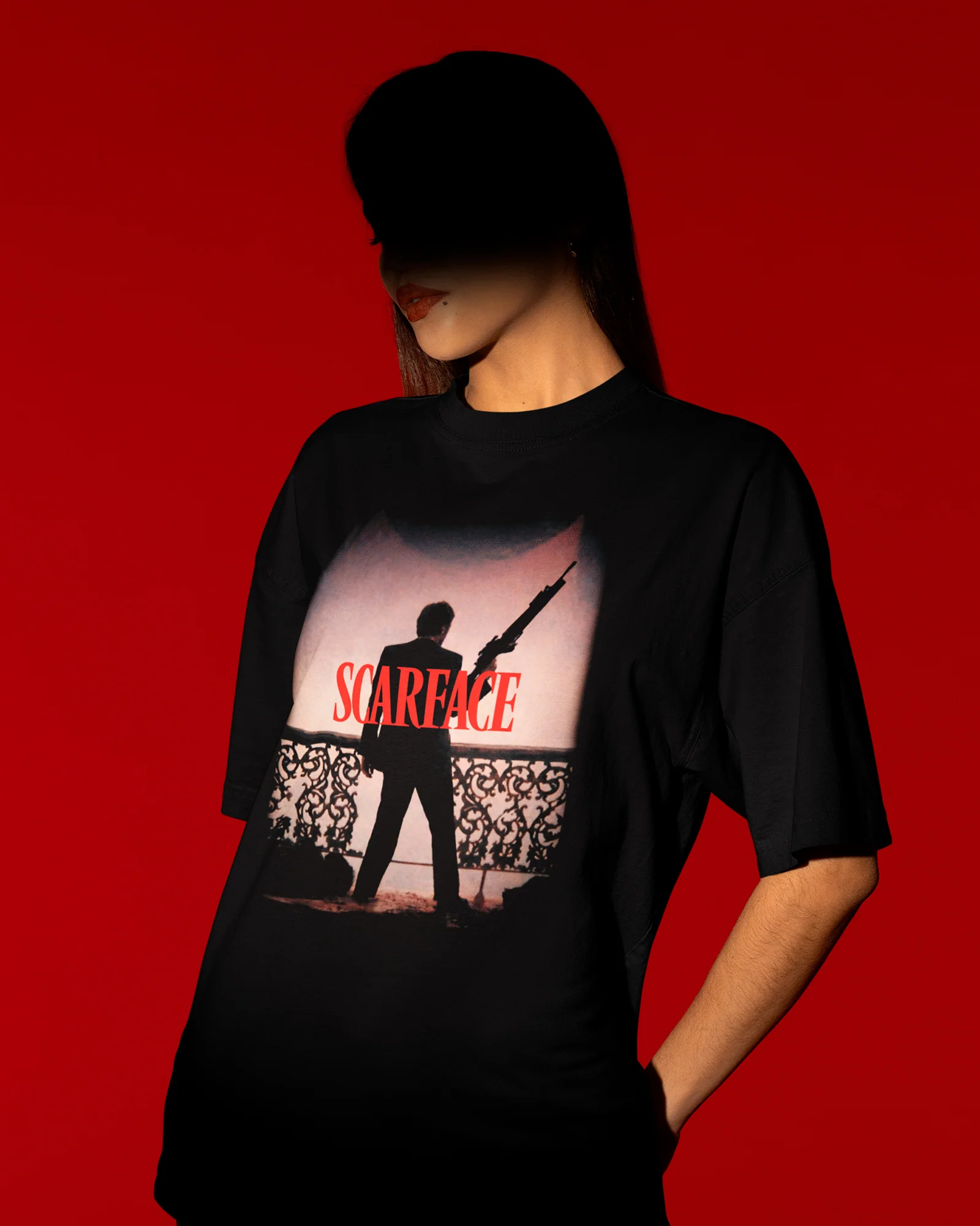 Camiseta Preta Scarface Tony Montana Cena Clássica Unissex - Image 4