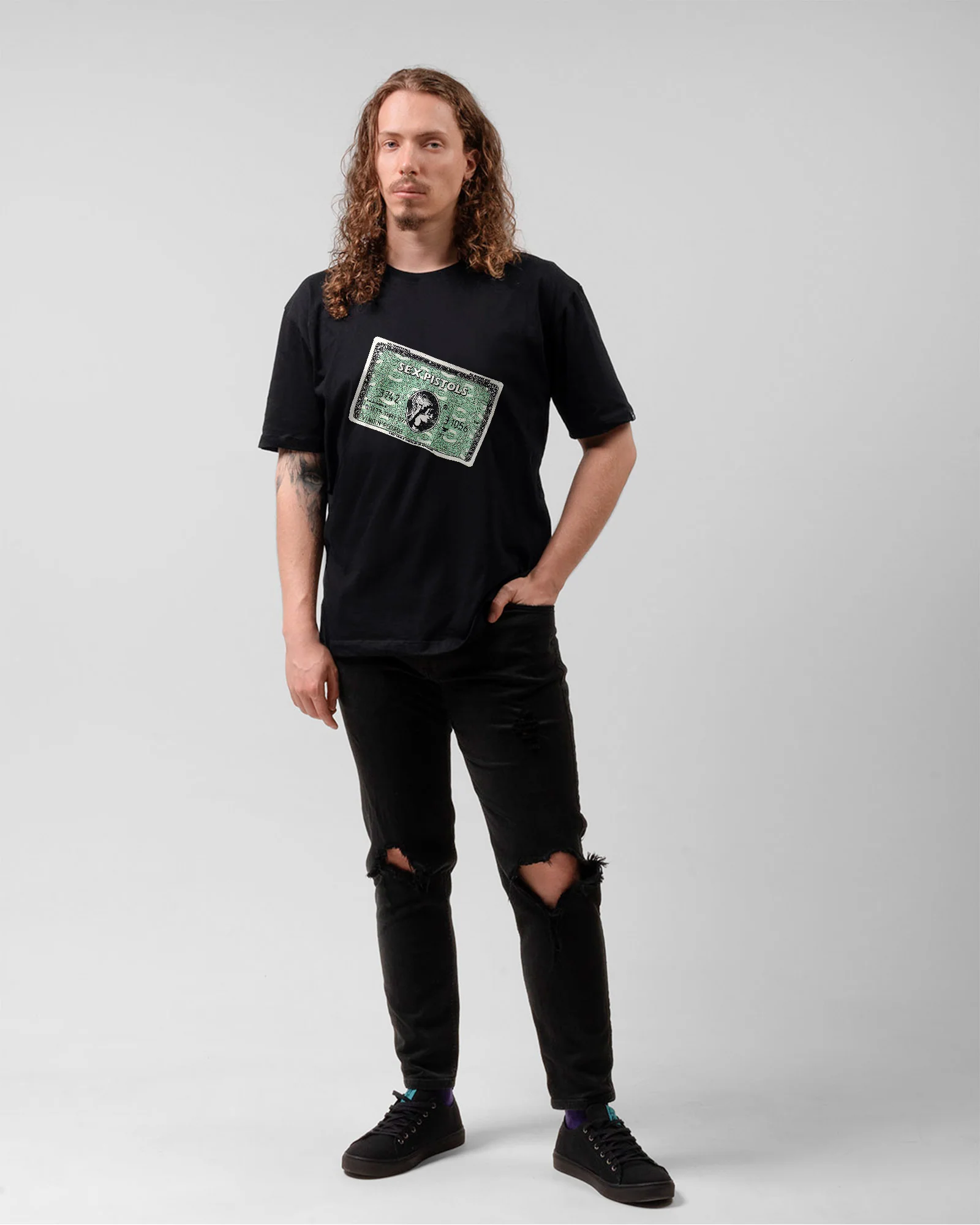 Camiseta Preta Sex Pistols Credit Card Punk Rock - Image 5