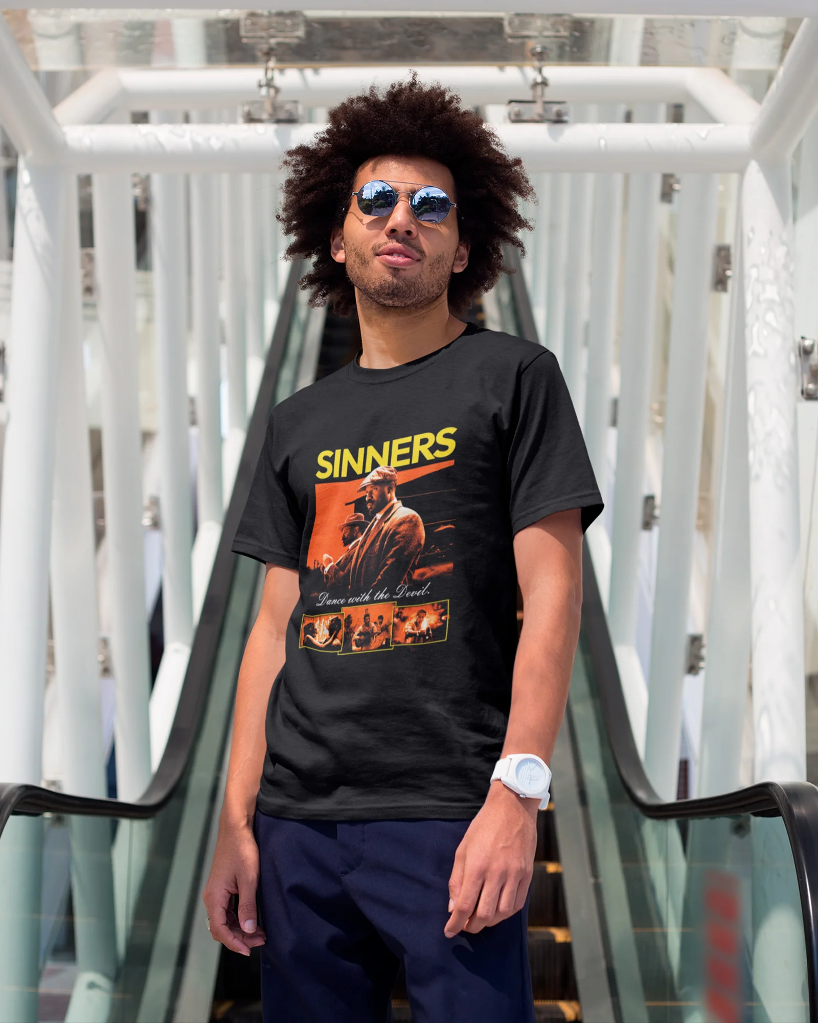 Camiseta Preta Sinners Dance with the Devil Unissex - Image 2