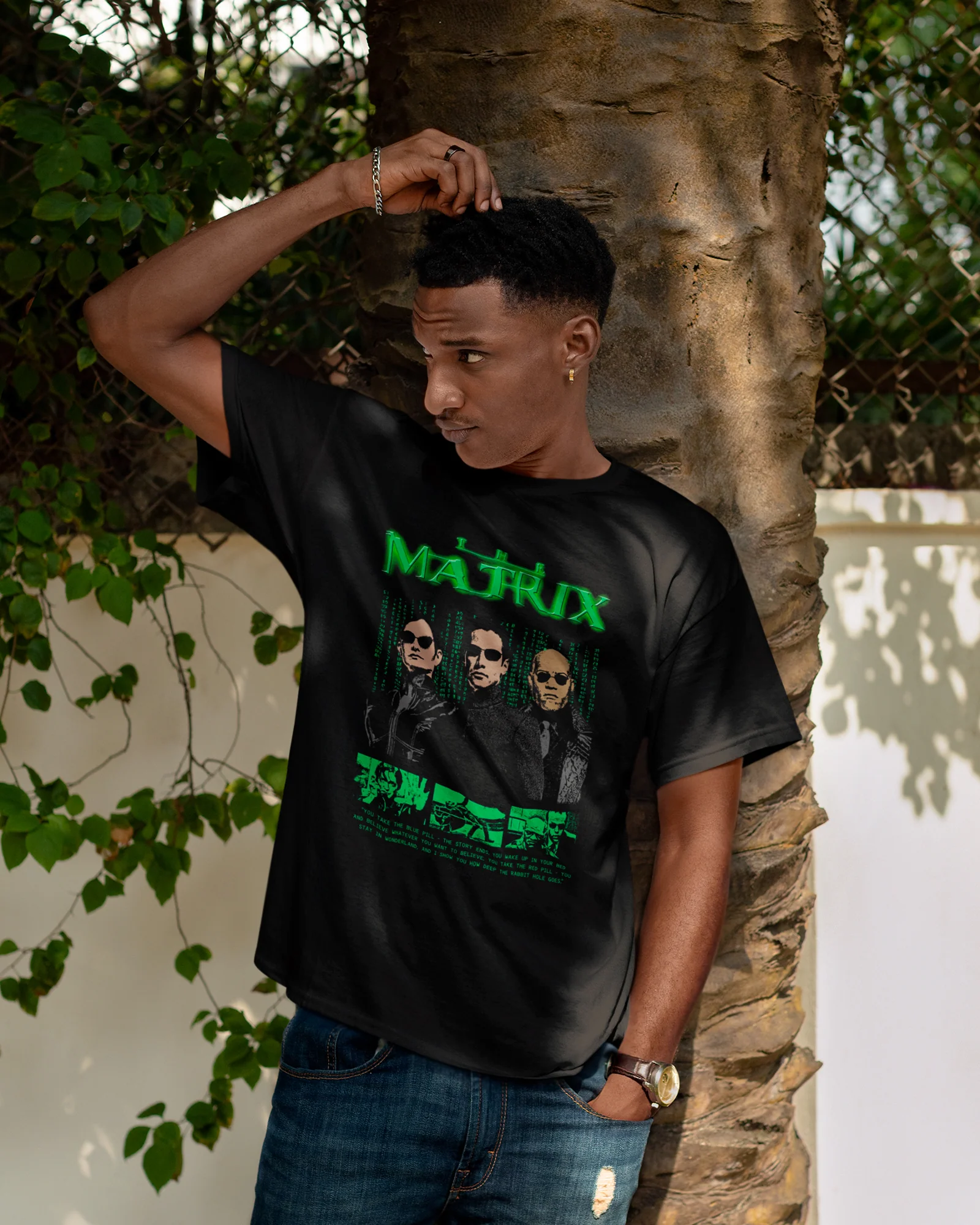 Camiseta Preta The Matrix Cartoon Arte Integrantes Estilo Unissex - Image 3