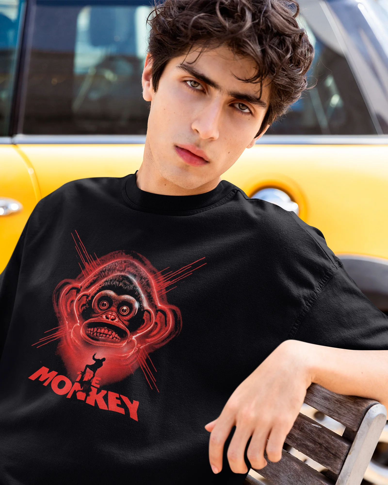 Camiseta Preta The Monkey Arte Horror Estilo Sombrio Unissex - Image 3