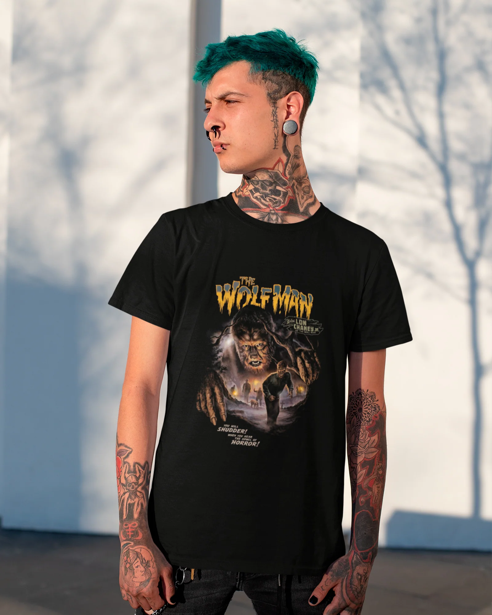 Camiseta Preta The Wolf Man Lobisomem Clássico Unissex - Image 2