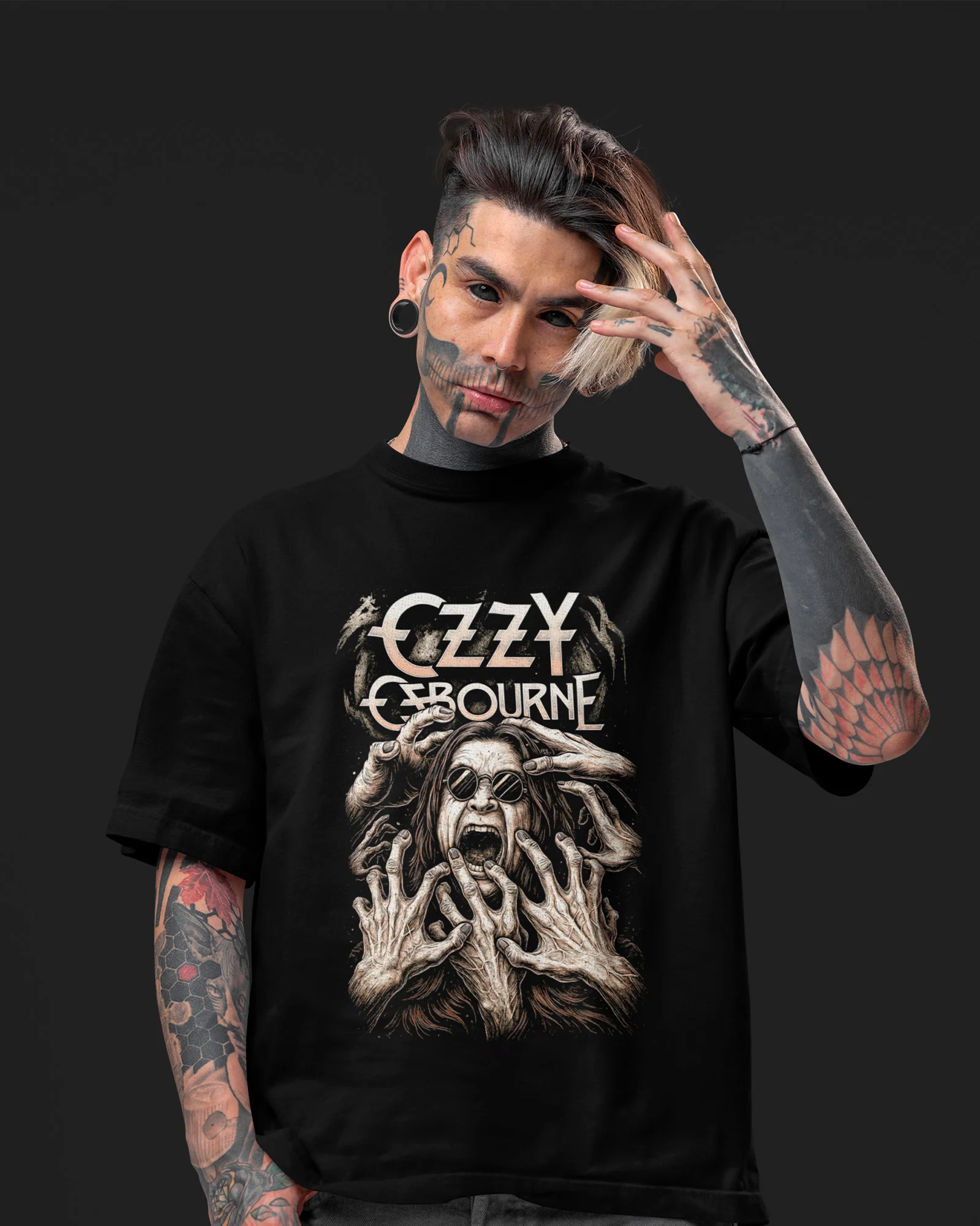 Camiseta Rock Ozzy Osbourne Hands Estampa - Image 3