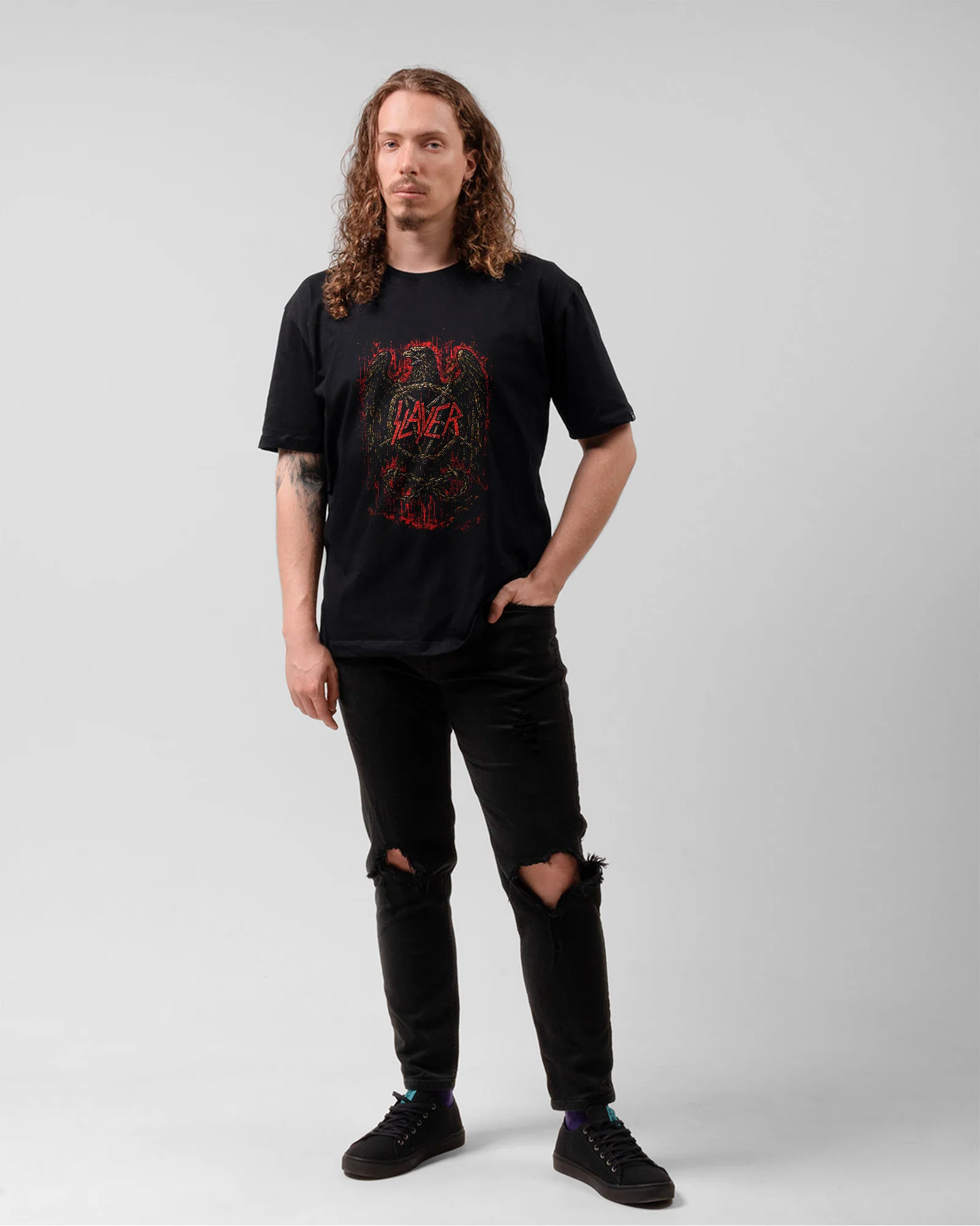 Camiseta Rock Slayer Águia Estampa - Image 5