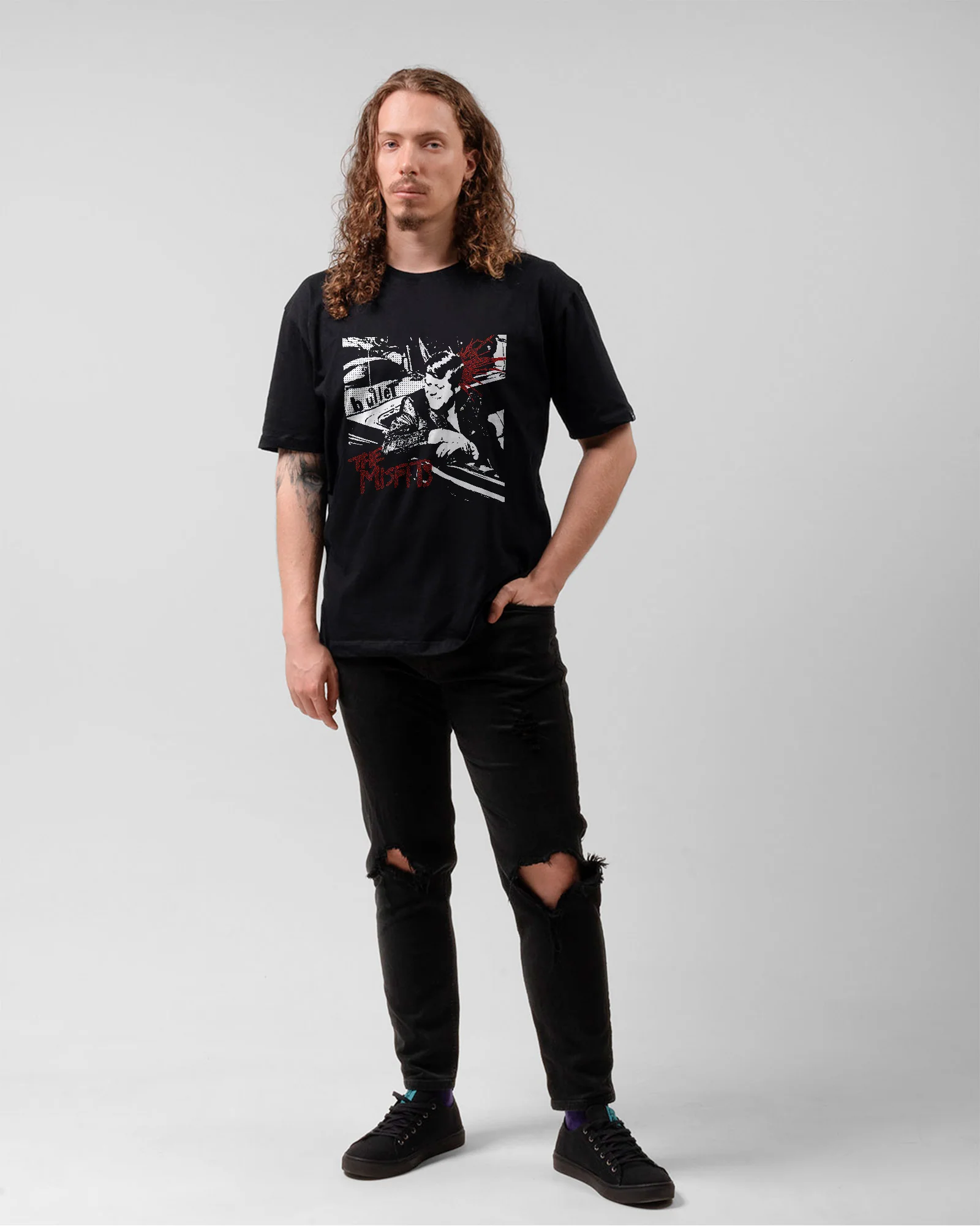 Camiseta The Misfits Bullet Estampa Preta Punk - Image 5